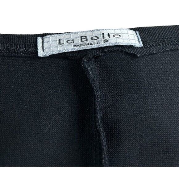 Vintage La Belle Womens Size 9 Black Midi Slip Dress Y2K Fairy 90's Dark Stretch - Picture 3 of 7